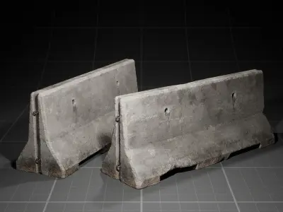 Used Road Props batch02 Low-poly 3D model