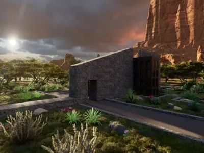 Forest villa-Casa Scene-Modern Villa 3D model