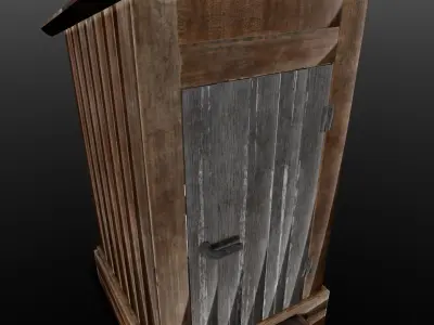 Rusted Sheet Toilet 3D Model Low-poly 3D model