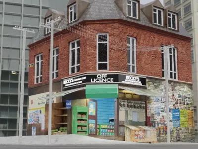 Convenience Store both Interior  and Exterior 3D model