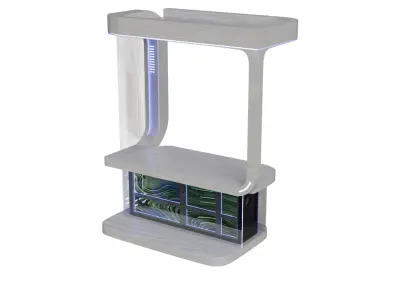 Sci-Fi Holographic Comm Pod Low-poly 3D model