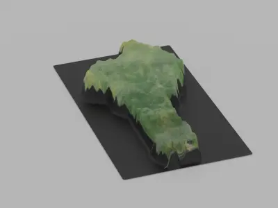 Benin Map Country Low-poly 3D model
