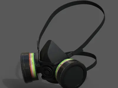 Gas mask helmet 3d safety resperator protection classic  Low-poly 3D model