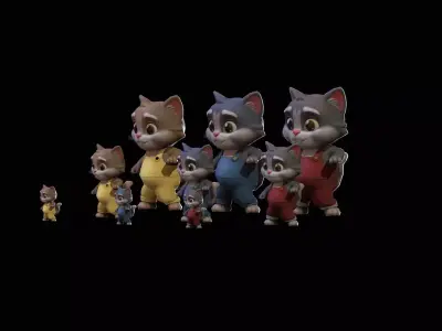 Cat1Pack2 Low-poly 3D model
