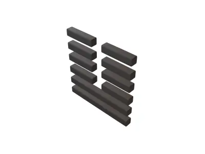 I Ching Hexagrams 19 lin v1 001 Low-poly 3D model