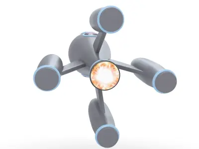 3D Retro Rocket 3D model