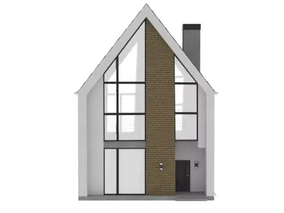 two-storey house Low-poly 3D model