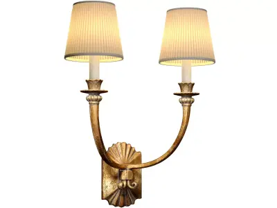 Sconce bronze sconce French European classical style Wall lamp 3D model