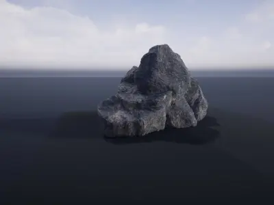 Rock cliff Low-poly 3D model