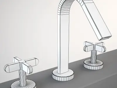 Fantini Rivera 4204 mixer Low-poly 3D model