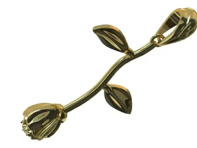 Plaque Long Stem Rose Symbol of Eternal Love  Nature gp0138 3D print model