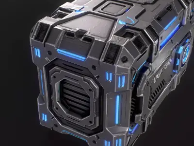 Sci-fi Futuristic Container Low-poly 3D model
