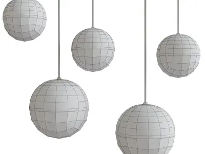 Suspension light Copper Light Pendant Orb 3d model Low-poly 3D model