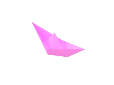 Paper Boat v1 013 Low-poly 3D model