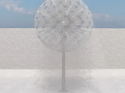 Lumion fountain - animated Low-poly 3D model