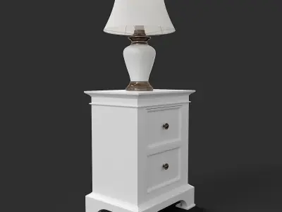 Bedside lamp and bedside table 3D model