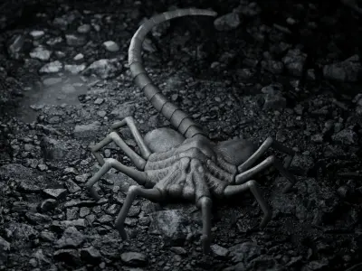 Facehugger rigged Low-poly 3D model