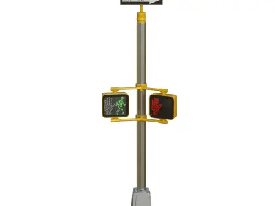 Traffic Light 10 Low-poly 3D model