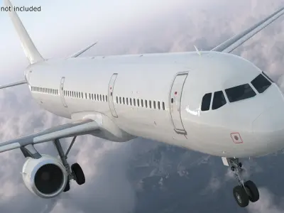  Airbus A321 with Interior and Doors Rigged for Maya 