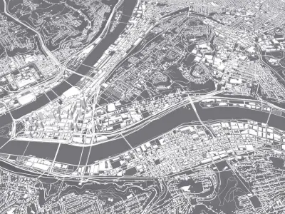 Cityscape Pittsburgh Pennsylvania USA  3D model