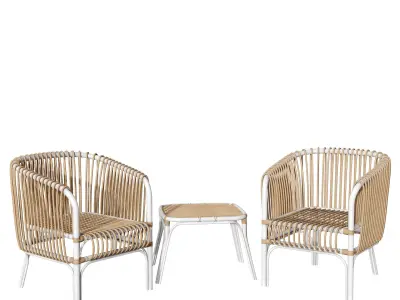 Rattan outdoor set  3D model