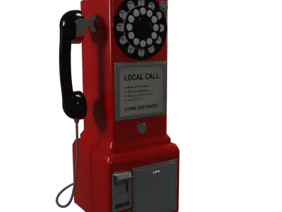 Vintage Dial Pay Phone Low-poly 3D model Low-poly 3D model