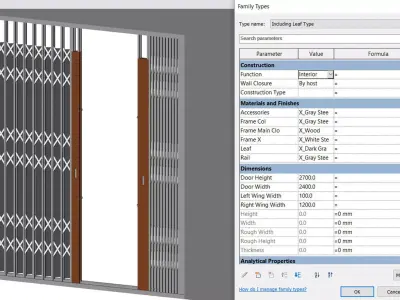 Sliding door X Frame Steel 3D model