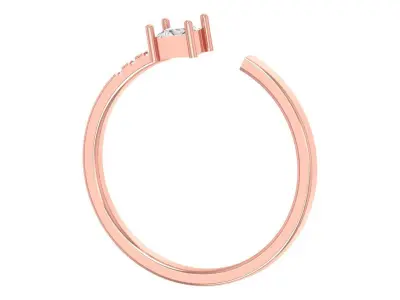 Solitaire Women Light Weight Princess stone Band Ring 3D print model