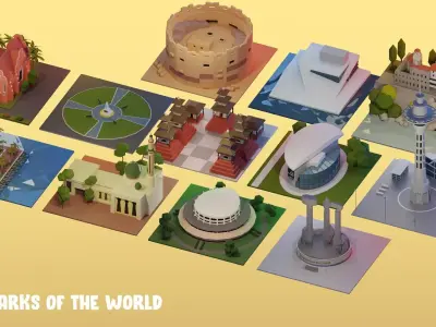 Landmarks of the world N to O Low-poly 3D model