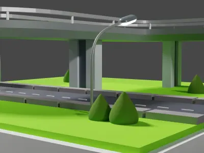 Stylized Isometric Bridge  3D model