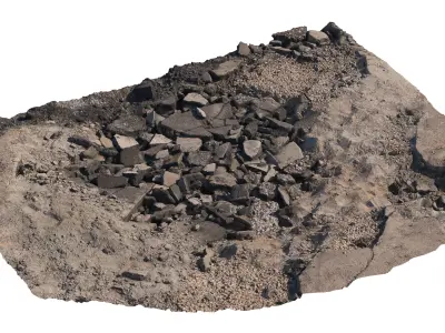 Broken asphalt 3D model