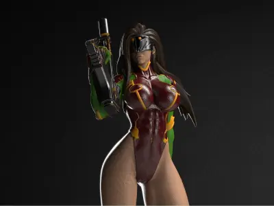 Hawkgirl woman on table 3D print model