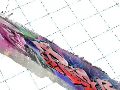 graffiti with face on wall 3D model