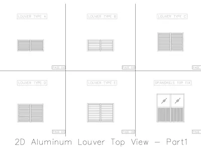 2D Aluminum Louver Top View 3D model