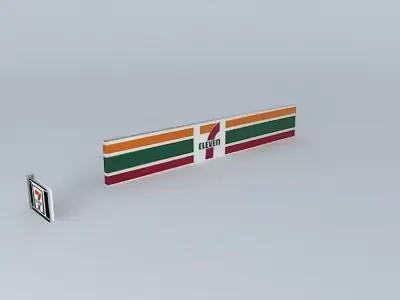 7eleven - Signboard Free 3D model