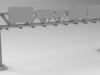 Highway Signage Low-poly 3D model