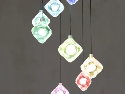 Two types of ice cube lighting 3D model