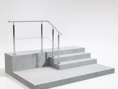 Stair railing 03 3D model