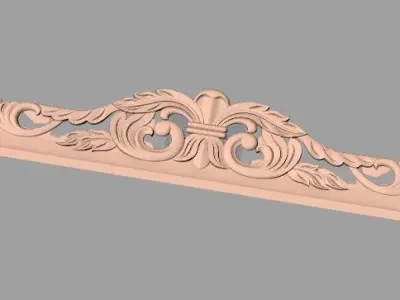 Furniture decorative flower 3D STL model for CNC carving E044 3D model