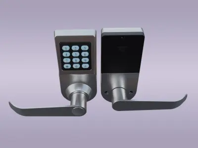 Metallic Digital Door Lock Low-poly 3D model