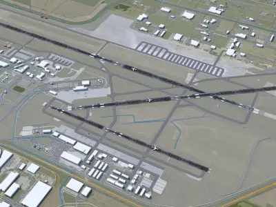 Linkoln Airport 12km Low-poly 3D model