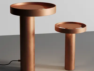 Circle Table light Low-poly 3D model