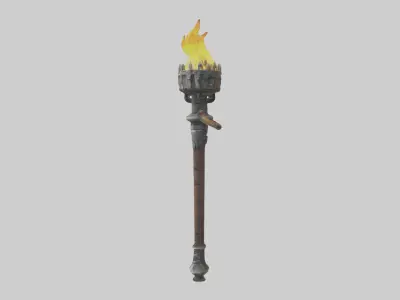 Dungeontorchholderm 1 Low-poly 3D model