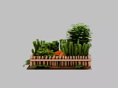 carrot garden Low-poly 3D model