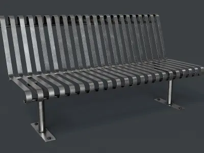 Metal Modern Bench 29 PBR Game Ready Low-poly 3D model