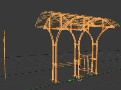Simple Bus Stop Free low-poly 3D model