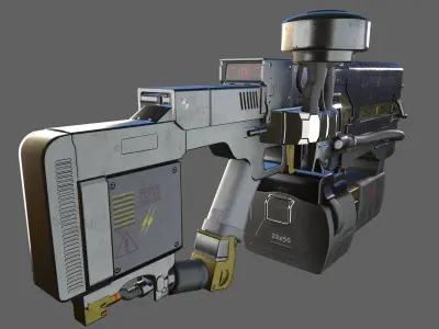 Sci-fi gun Low-poly 3D model