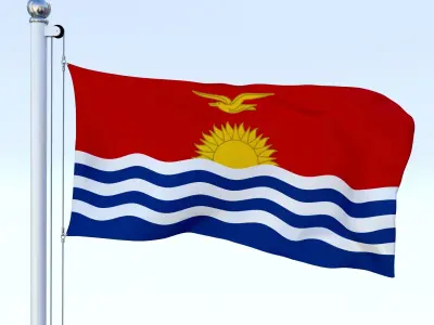 Animated Kiribati Flag Low-poly 3D model