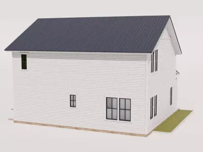 Farmhouse Style House Low-poly 3D model