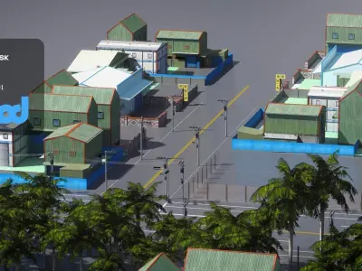 TW Street T-Intersection 04 3D model